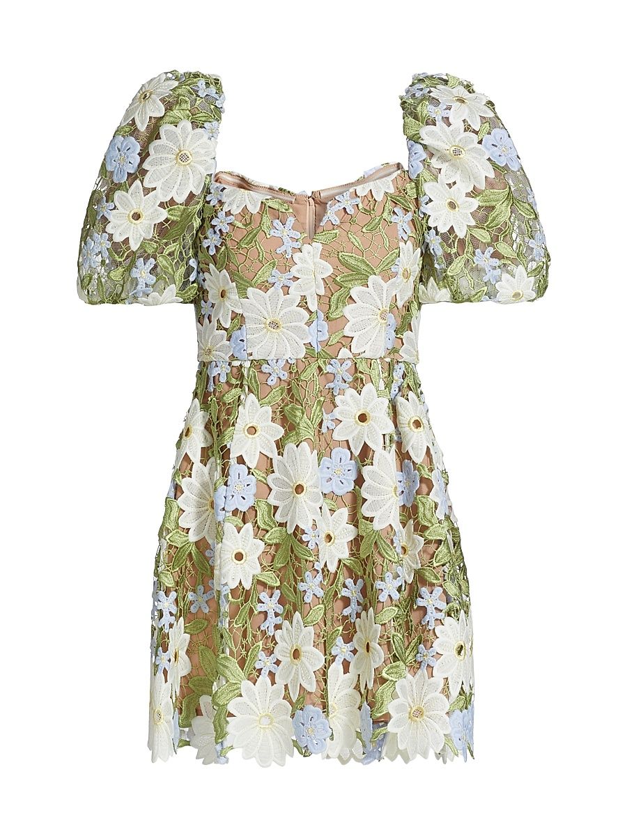 Women's Flora Floral Lace Minidress - Size Large