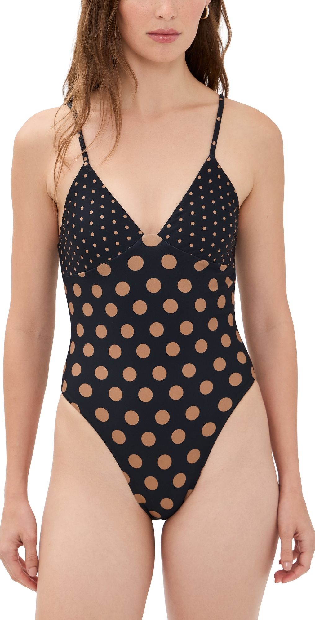 SIMONMILLER Behati One Piece BLACK/TAN POLKA DOT L