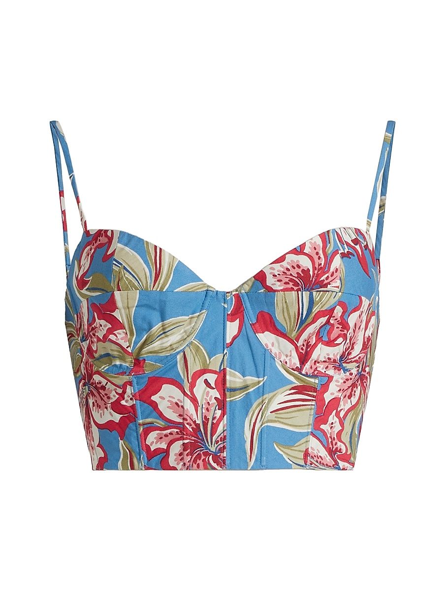 Women's Floral Bustier Top - Royal Bloom - Size 6