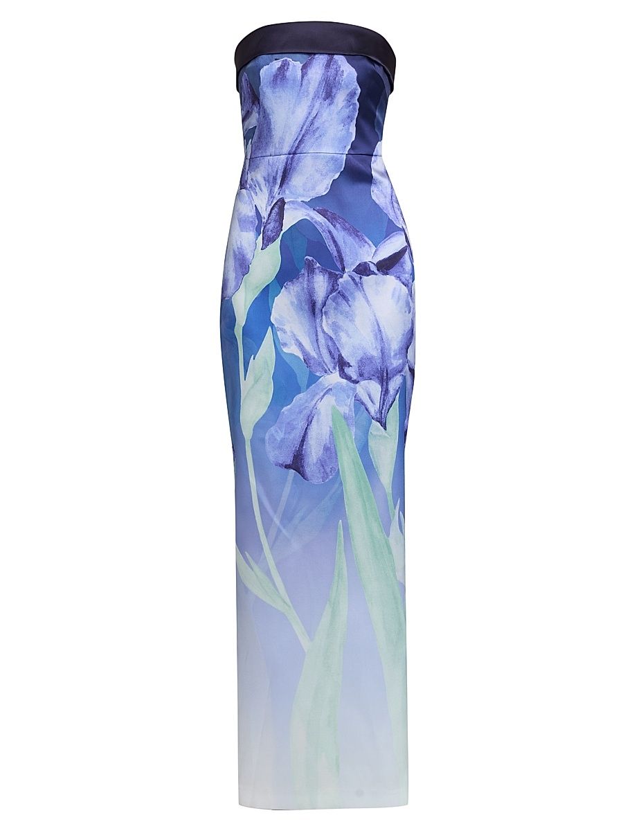 Women's Cyrilla Floral Strapless Column Gown - Moonlight Bloom - Size 16