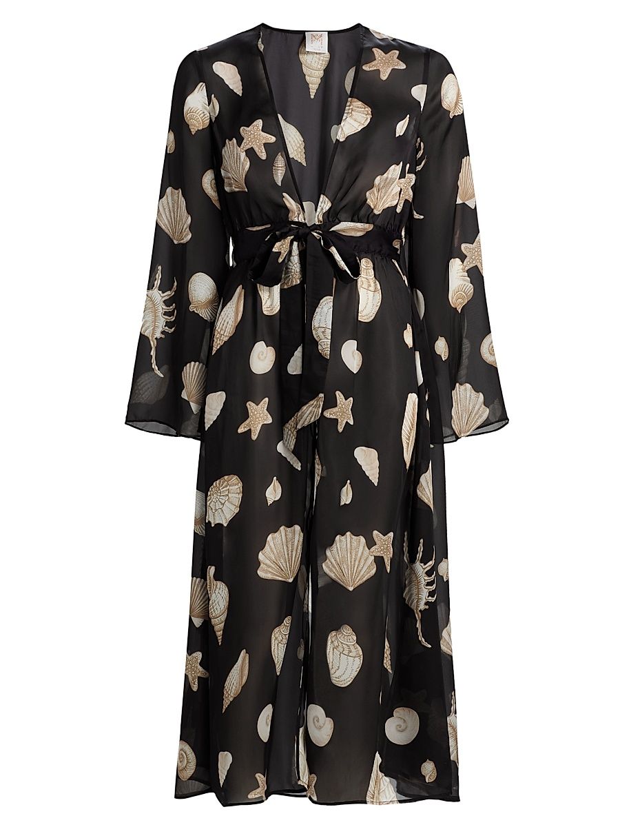Women's Vince Seashell-Print Cover-Up Midi-Dress - Size Large