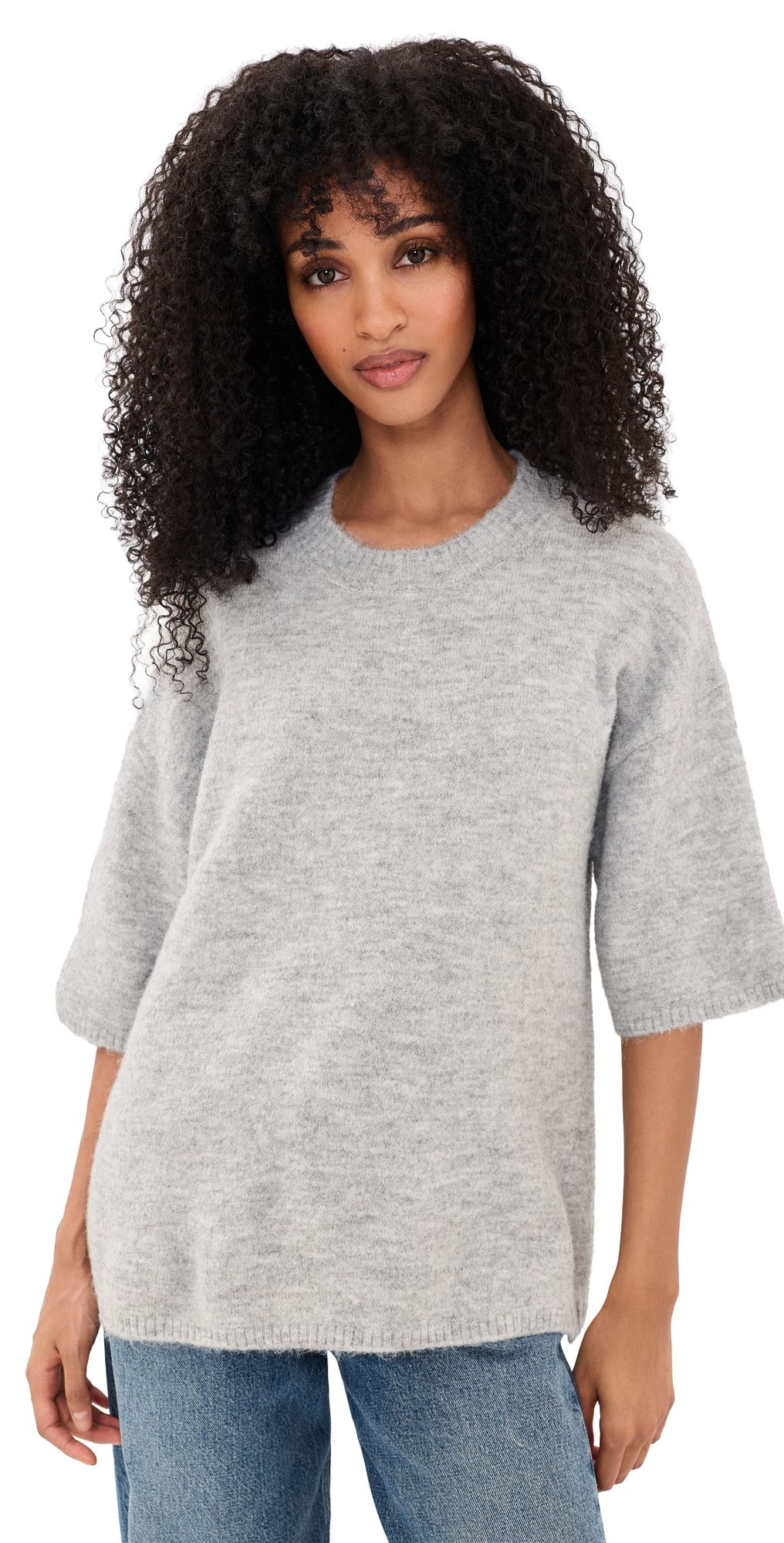 Free People Margot Sweater Tee Grey Heather XS