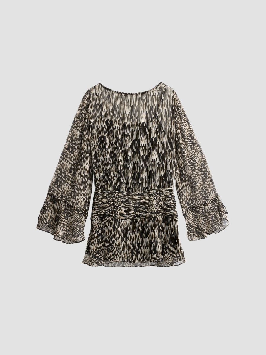 Staud Women's Beatrix Printed Blouson Mini Dress - Porcupine Quill - Size XL