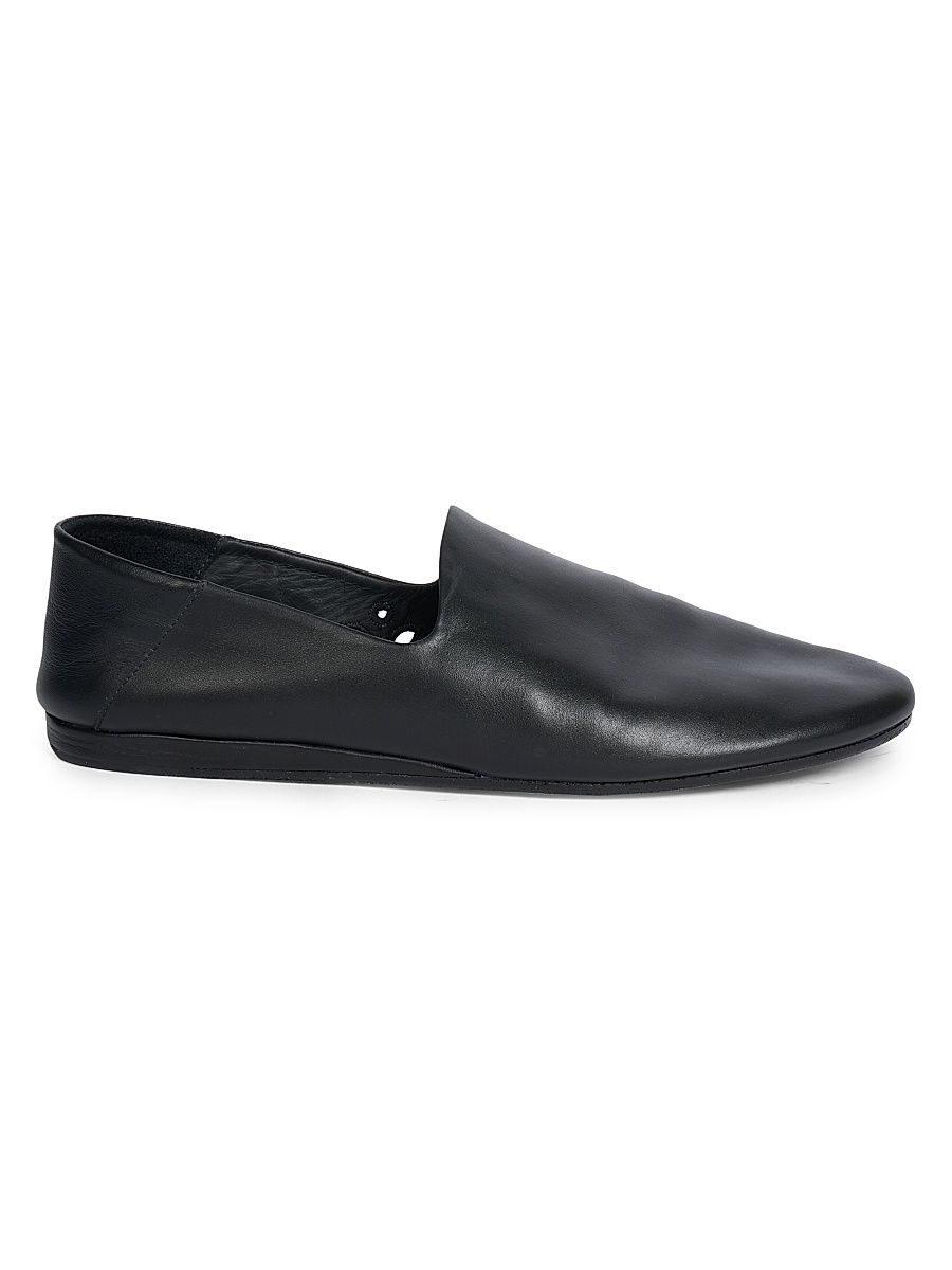 Men's Les Pantoufles Leather Flats - Black - Size 12