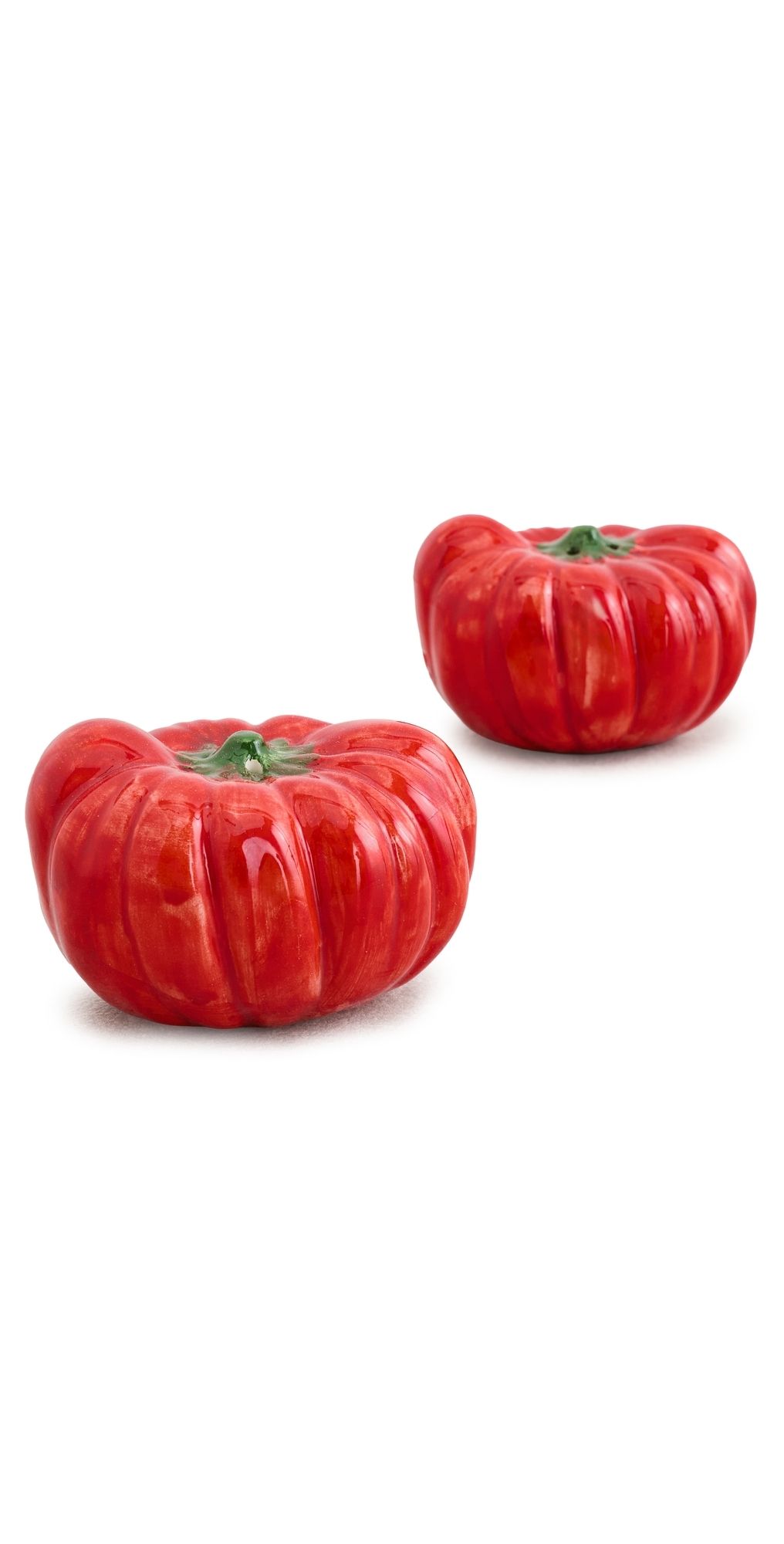 Les Ottomans Ceramic Tomato Salt and Pepper Shaker Set Tomatoes/Green One Size