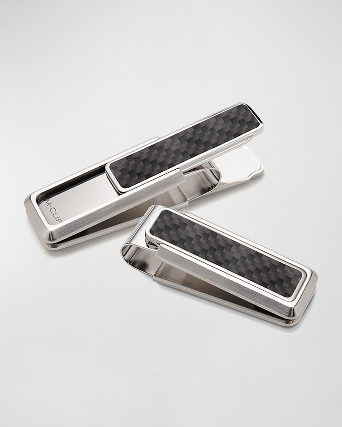 Stainless Steel & Carbon Money Clip, Black