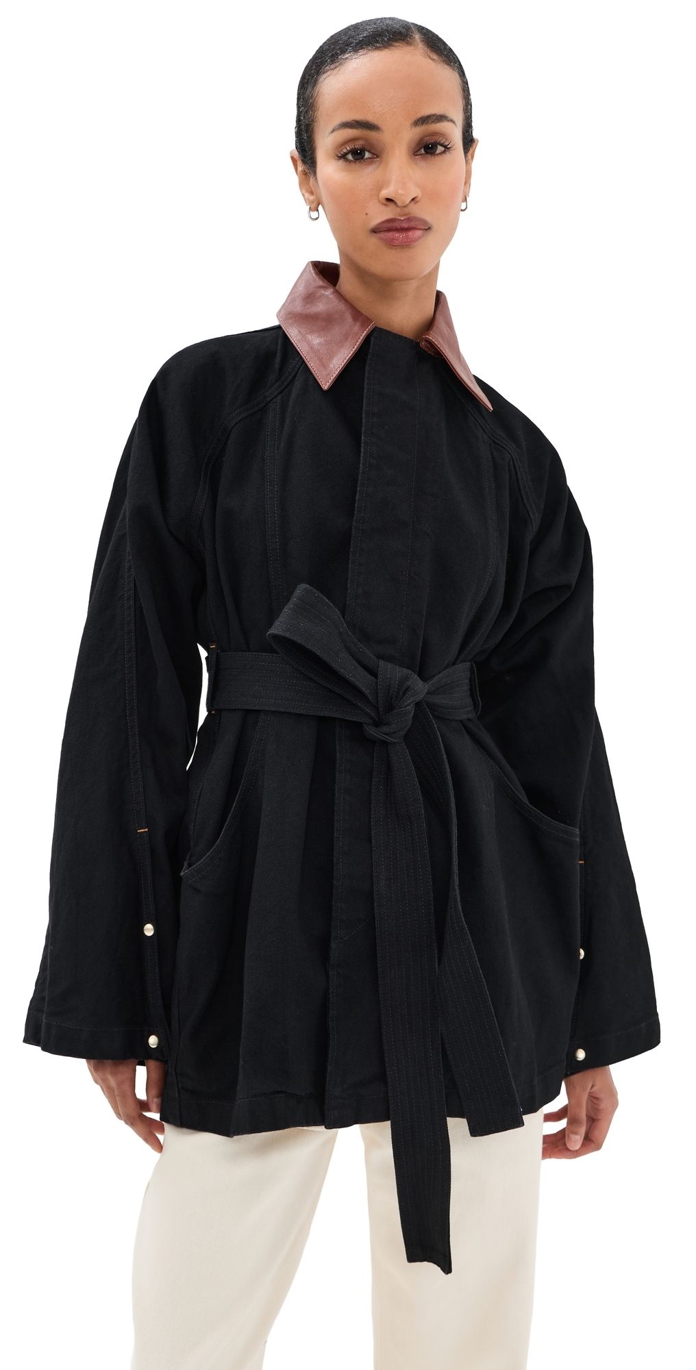 Ossou Sweep Coat Dusk Wash Tan Leather L