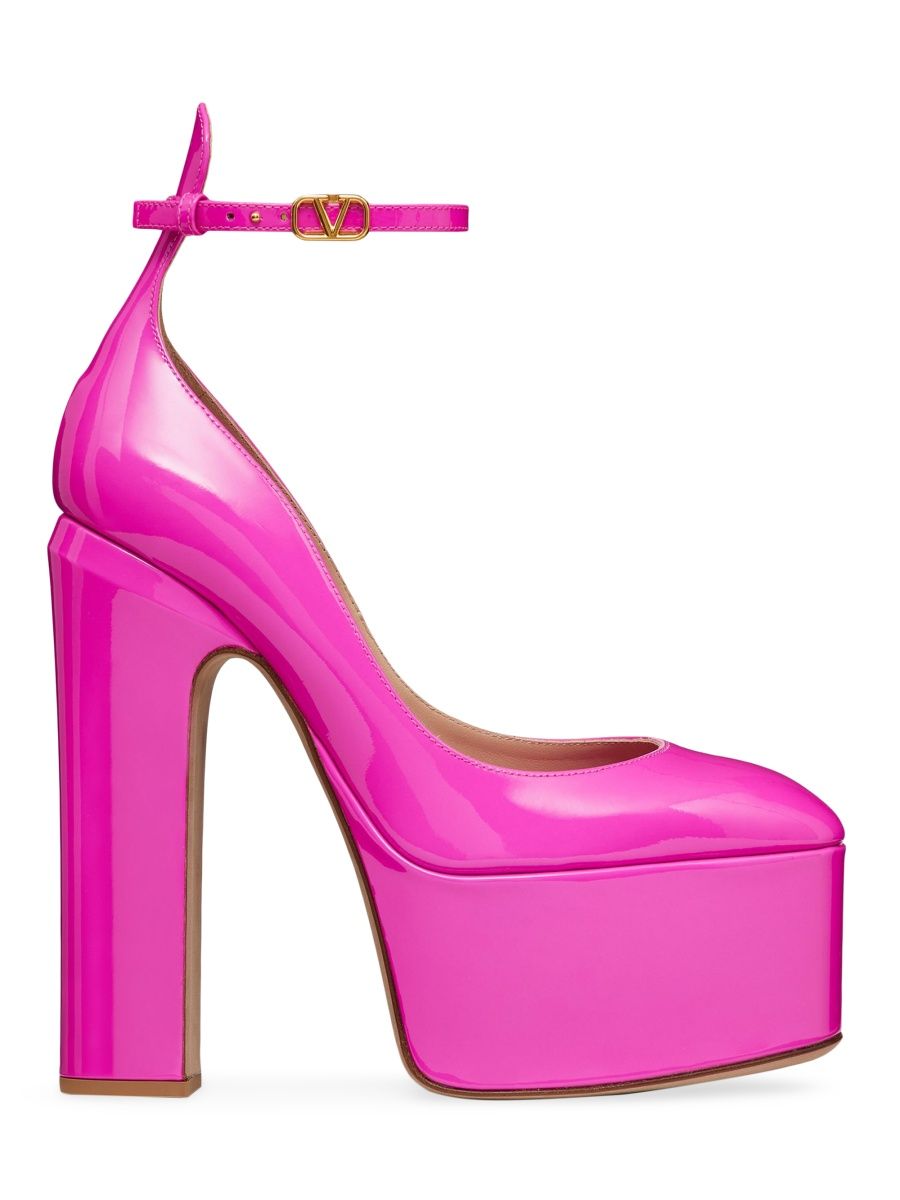 Valentino Women's Tan-Go Platform Pumps In Patent Leather 155 MM - Pink - Size 8