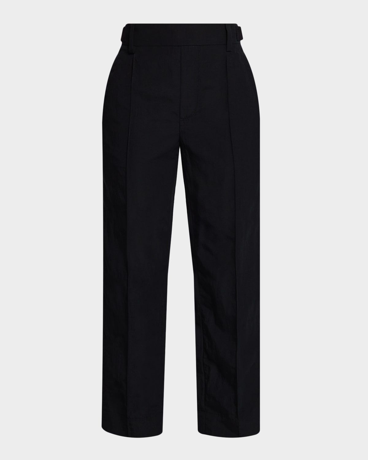 Mid-Rise Pull-On Straight Crop Pants