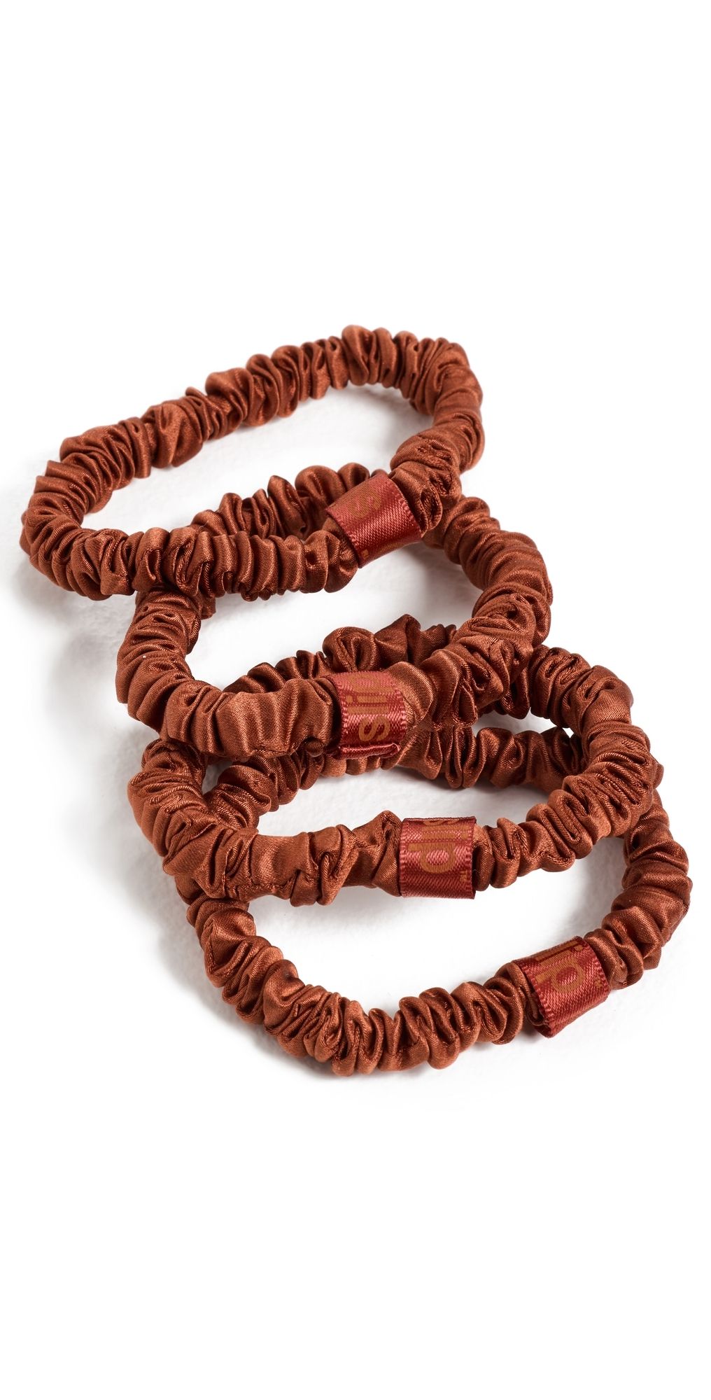 Slip Skinny Silk Scrunchies Set of 4 Auburn One Size