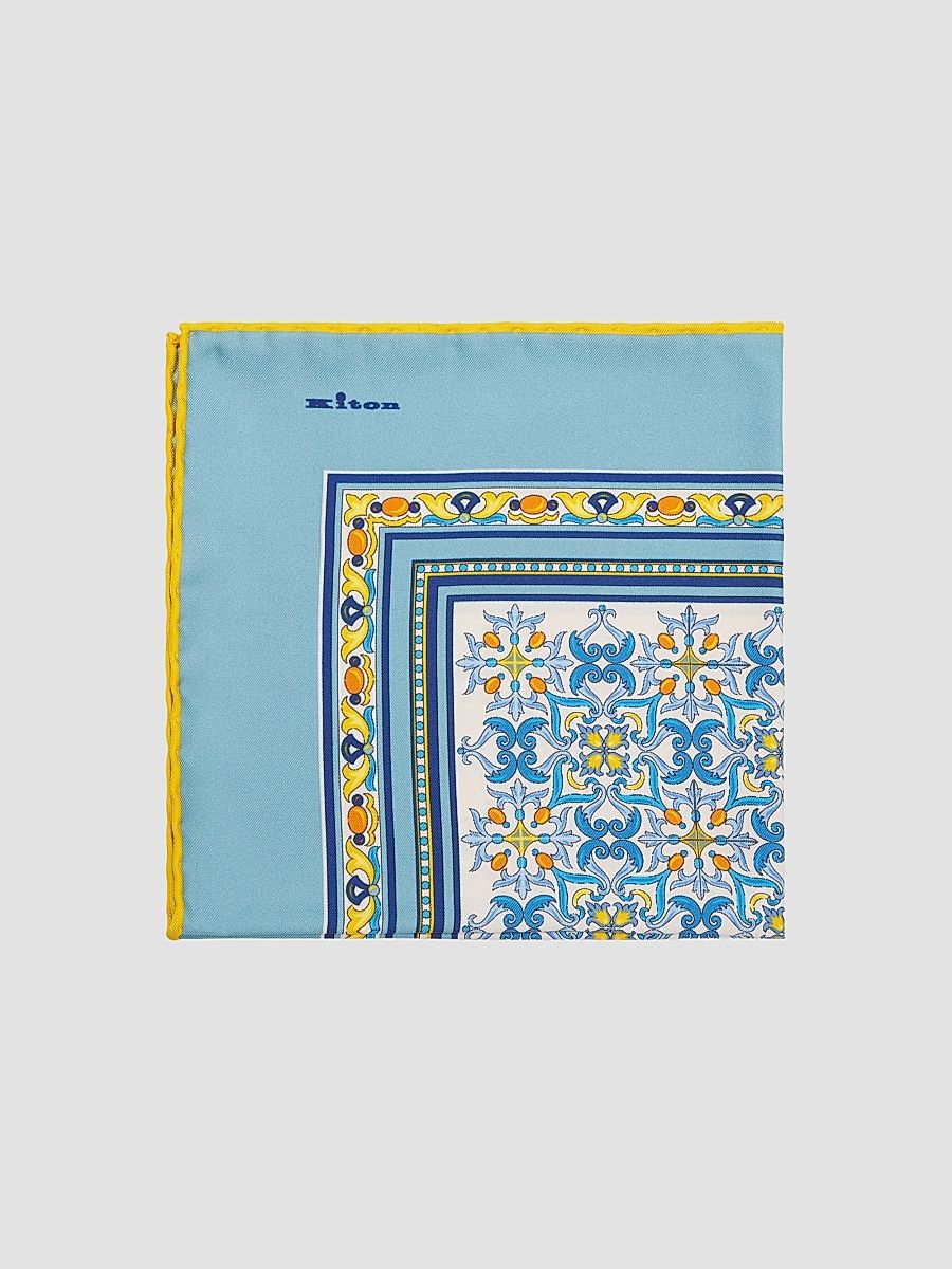 Men's Silk Pocket Square - Light Blue