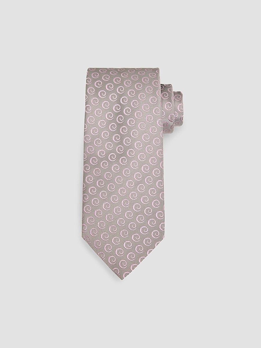 Charvet Men's Swirl Pattern Silk Tie - Gray Pink