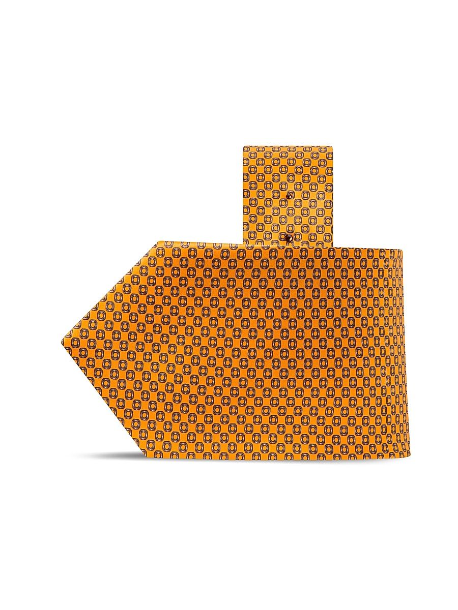 Men's Luxury Printed Silk Tie - Bright Yellow