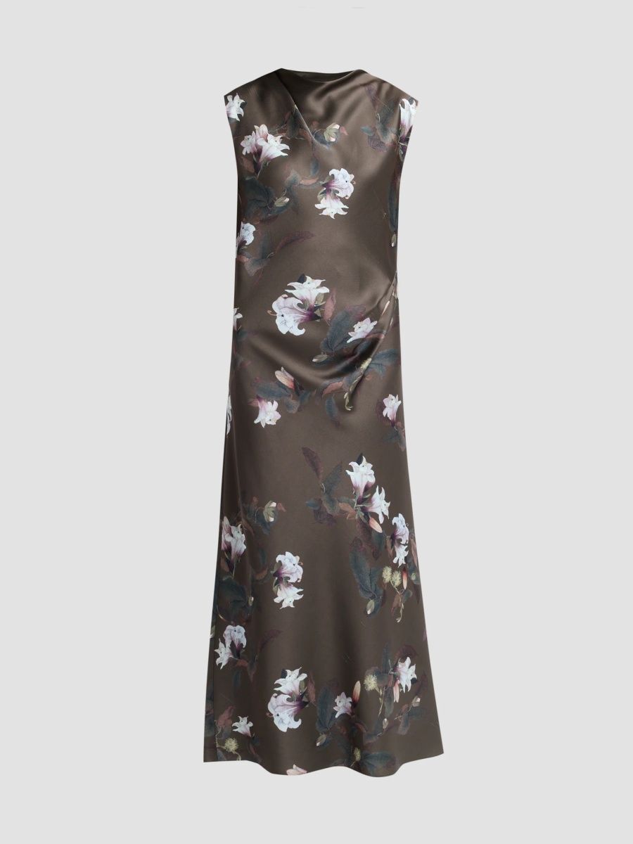Vince Women's Lily Vine Drapeneck Maxi Dress - Cypress Lily - Size 0