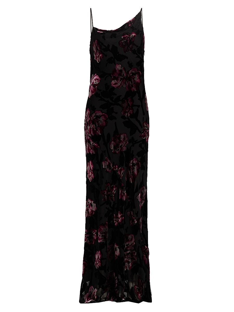 Women's Alenoy Floral Velvet Gown - Black - Size Large