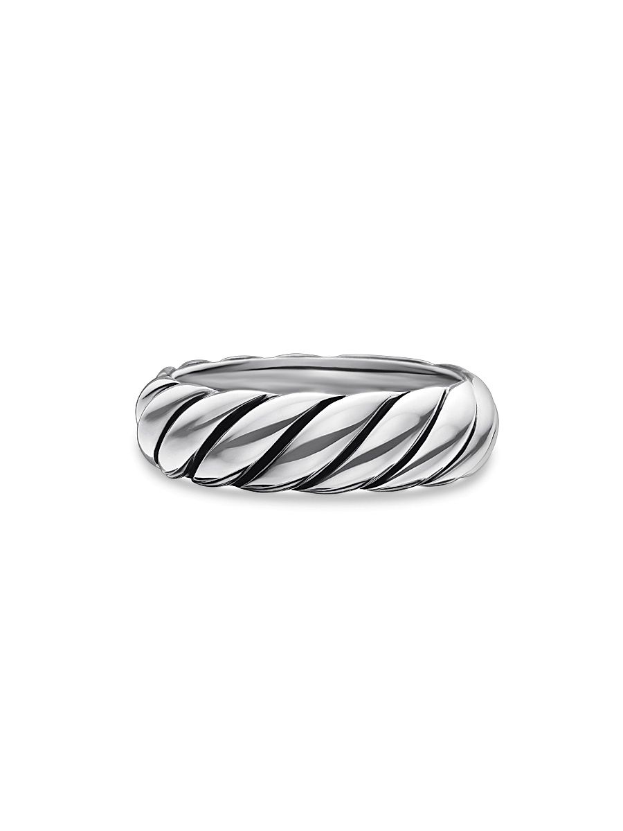 Women's Sculpted Cable Band Ring in Sterling Silver - Silver - Size 7