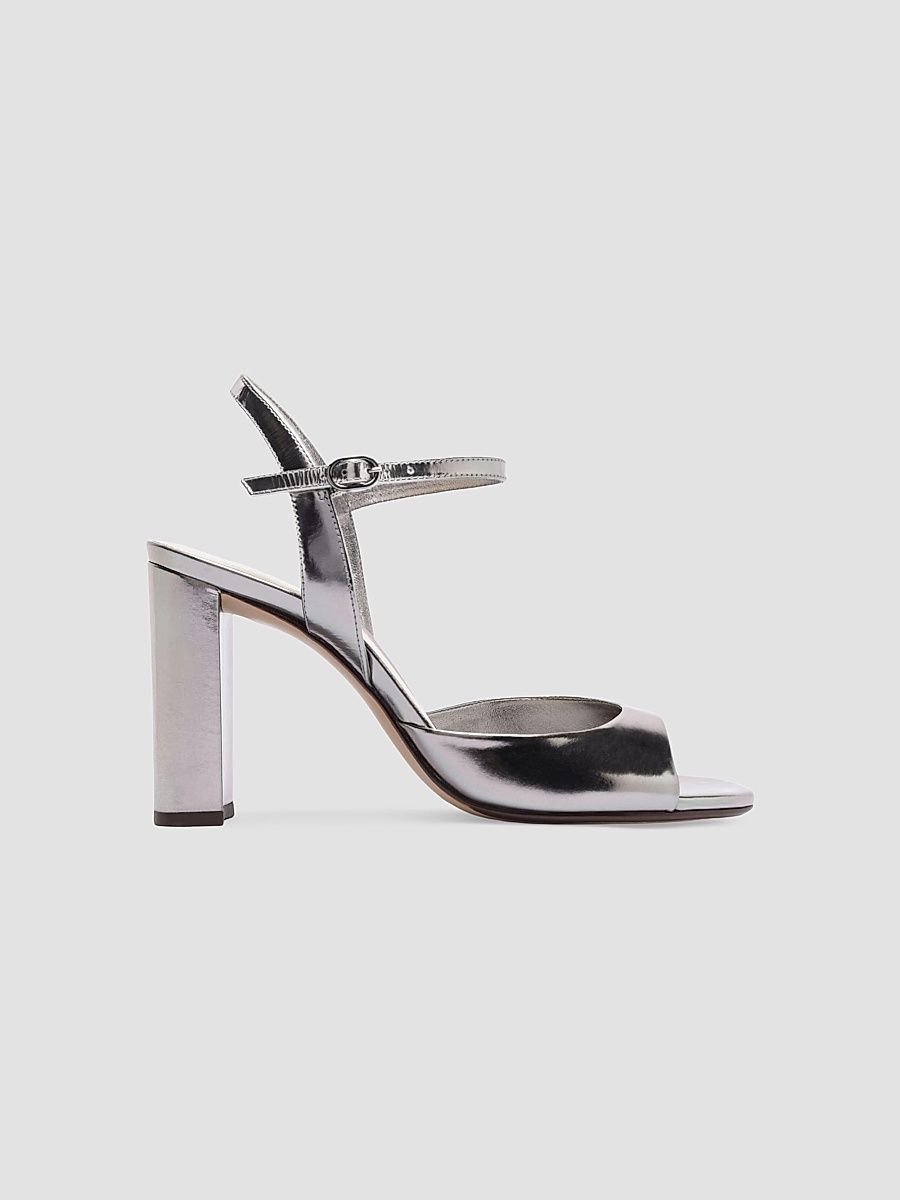 Women's Amy 90MM Leather Sandals - Grafite - Size 6