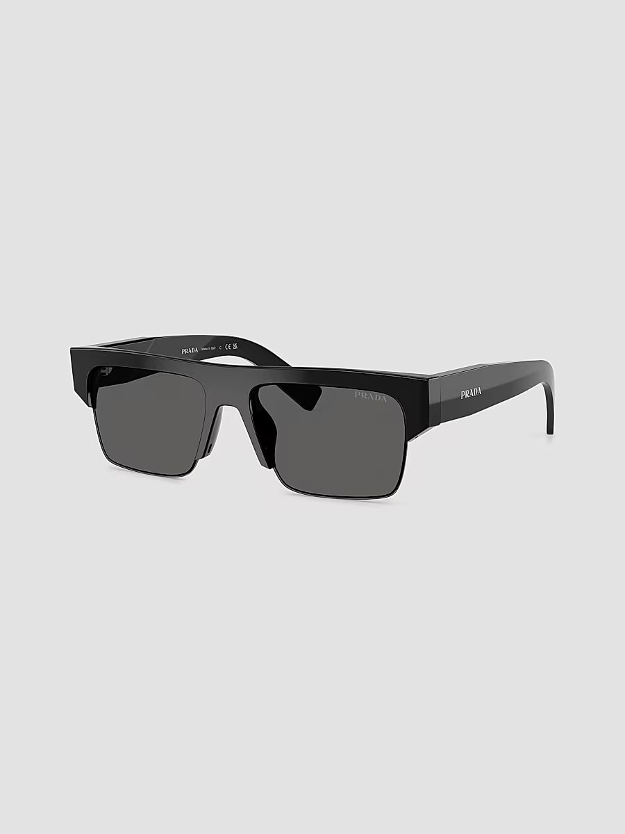 Men's D12SU Rectangular Sunglasses - Black