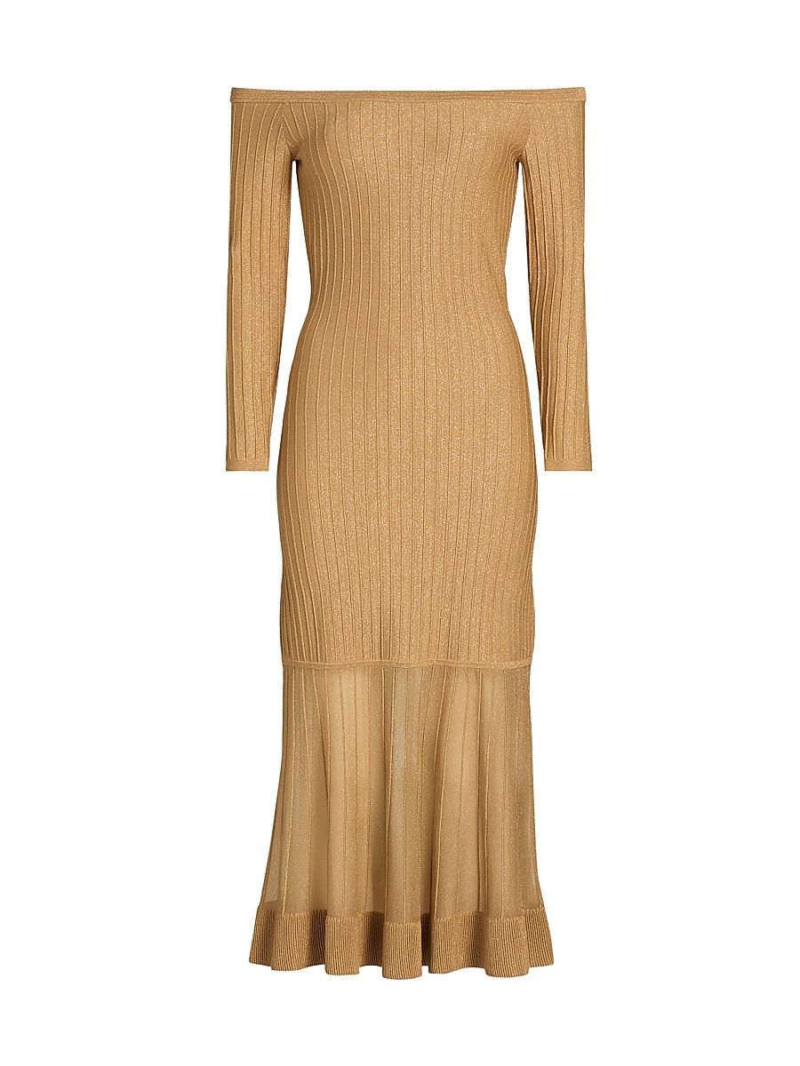 Women's Rudy Knit Midi-Dress - Gold - Size XL