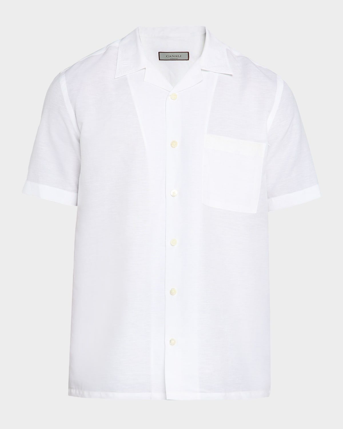 Men & apos;s Linen and Cotton Pocket Camp Shirt