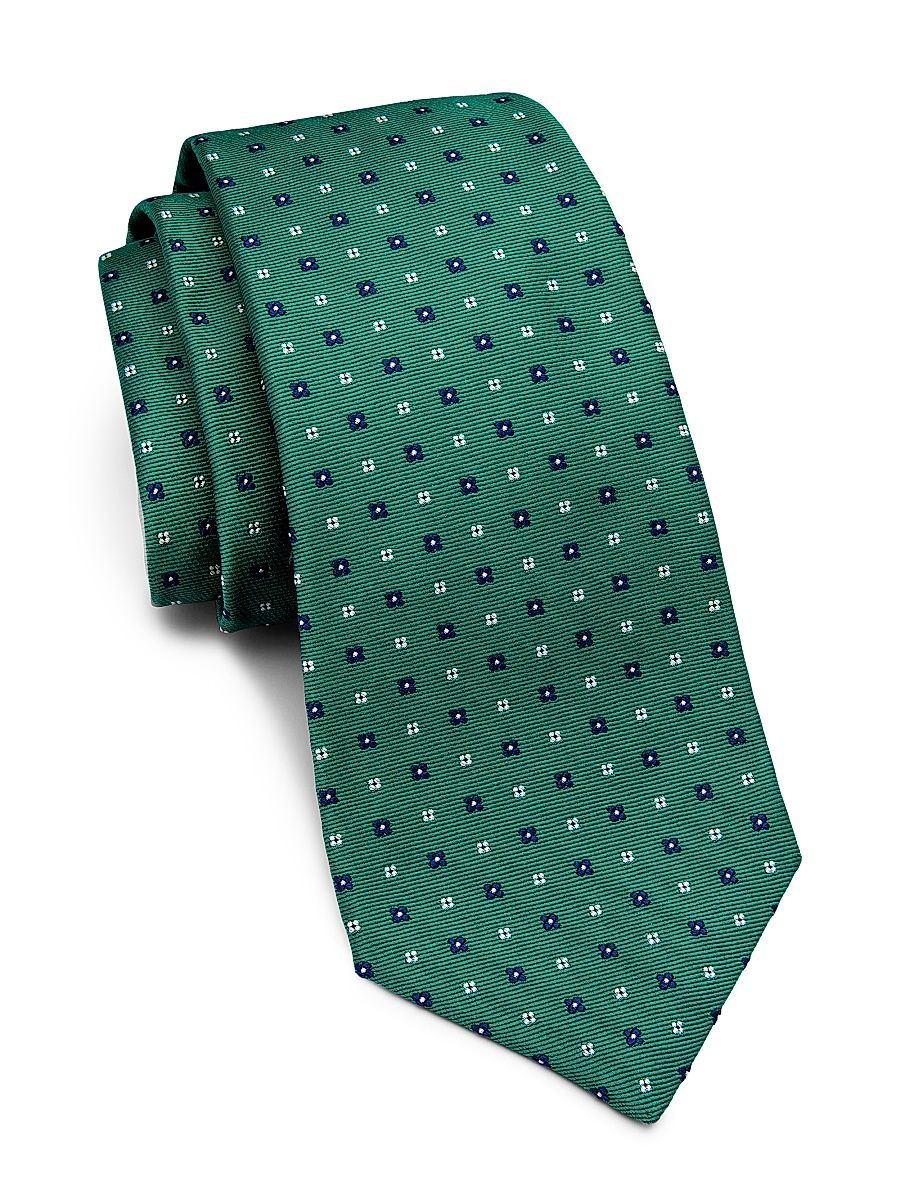 Men's Clover Silk Tie - Turquoise