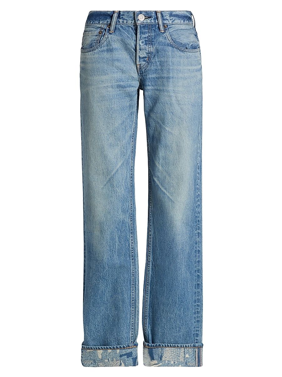 Women's Hopkinton Low-Rise Distressed Cuff Jeans - Blue - Size 30