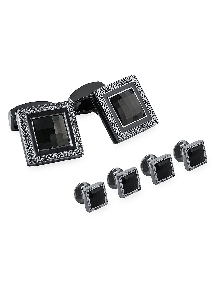 Men's Six-Piece SW Quadrato Nero Cufflinks