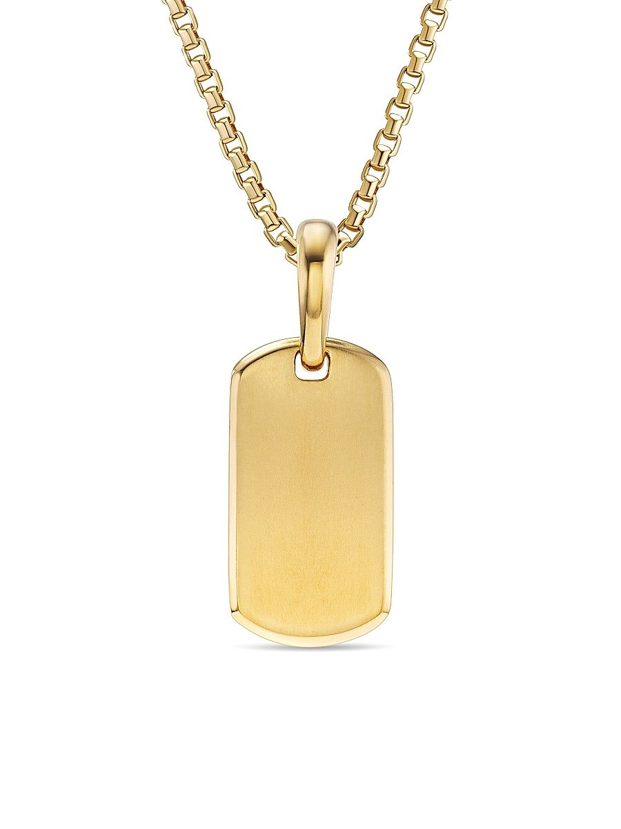 Men's Chevron Tag in 18K Yellow Gold, 21mm - Gold