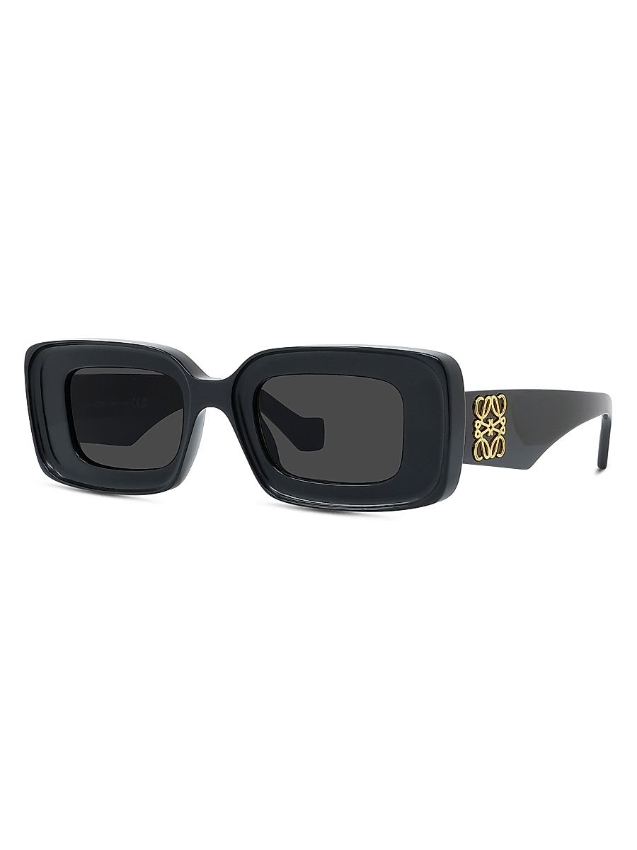 Women's Chunky Anagram Rectangle Sunglasses - Shiny Black