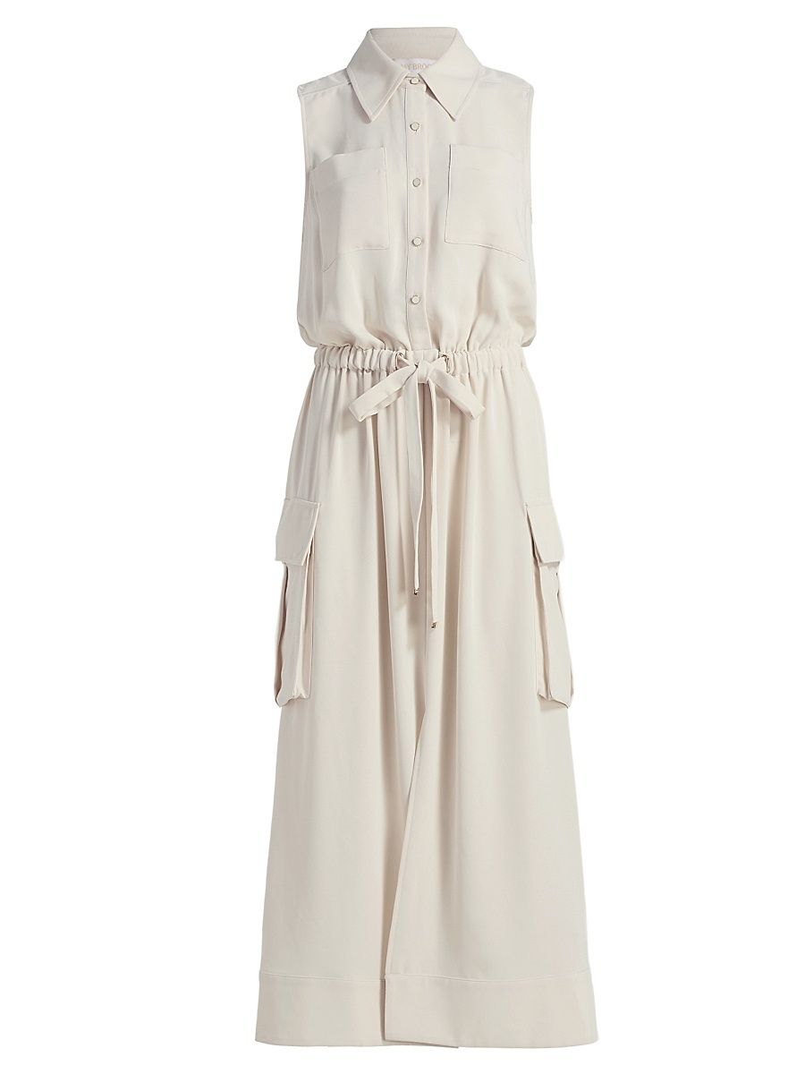 Women's Payton Drawstring-Waist Sleeveless Midi-Dress - Bone - Size XL