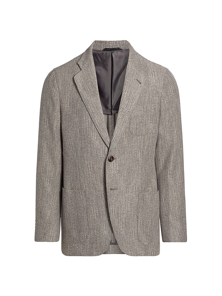 Men's Upton Textured Jaquard Jacket - Grey - Size 40