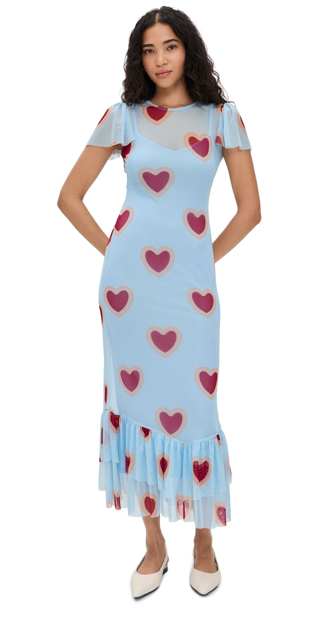 Never Fully Dressed Katie Heart Mesh Dress Blue 6