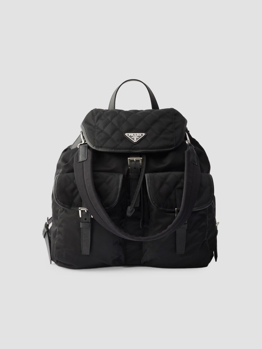 Prada Men's Re-Nylon and Leather Backpack - Black