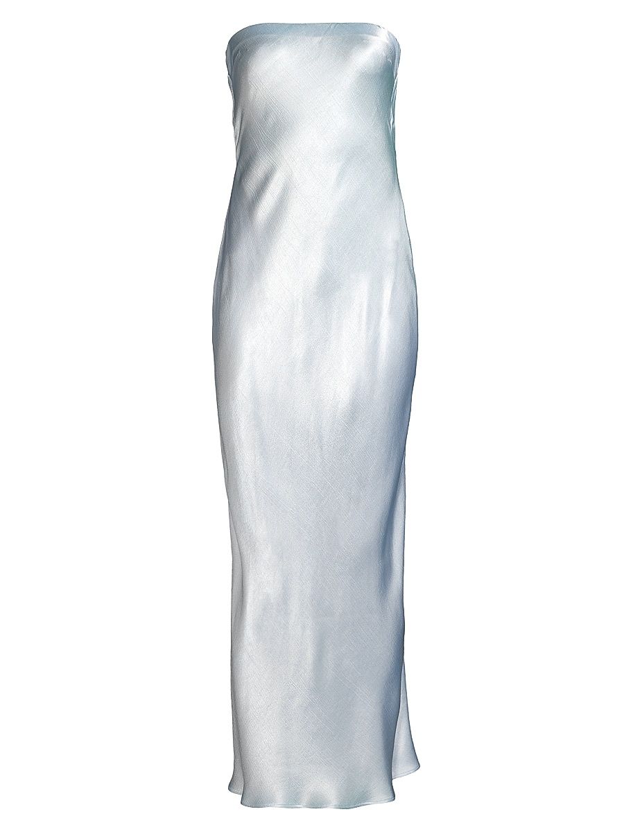 Women's Moondance Satin Strapless Dress - Ice Blue - Size 12