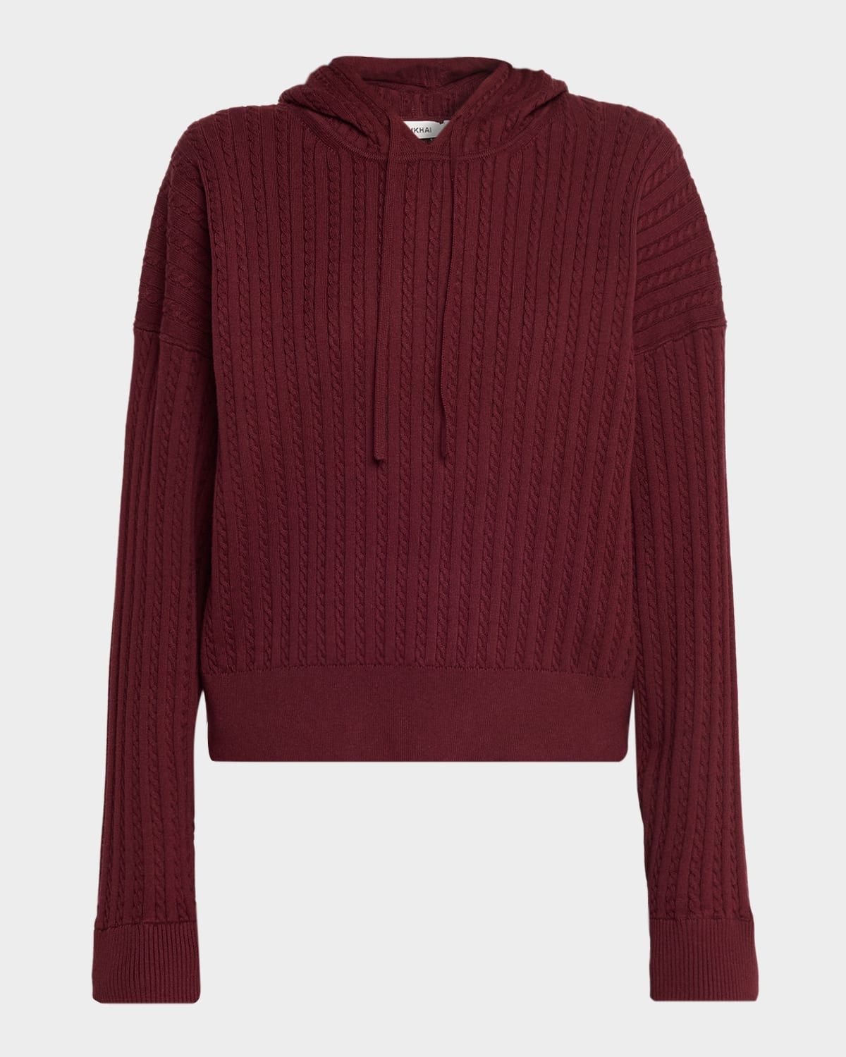 Cashmere-Blend Cable-Knit Hoodie