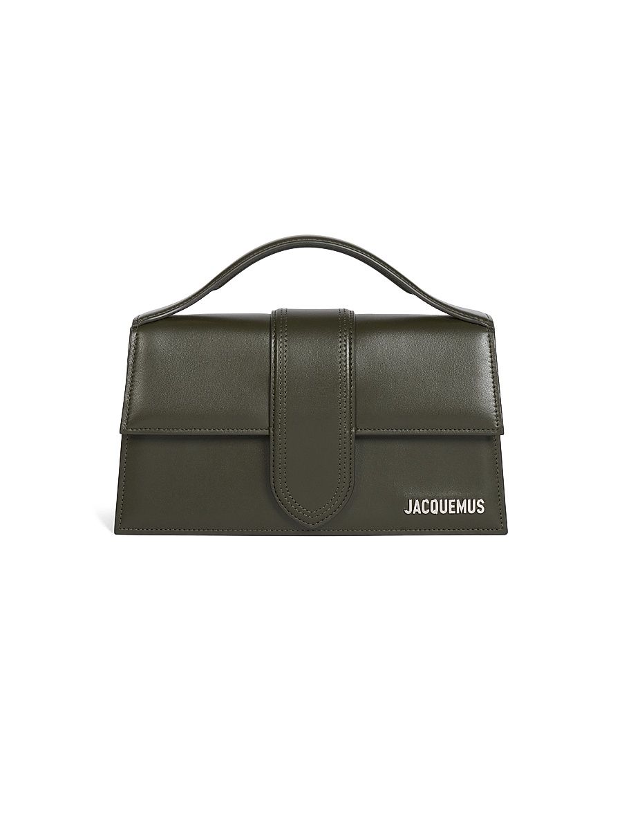 Women's Le Grand Bambino Leather Top-Handle Bag - Dark Khaki