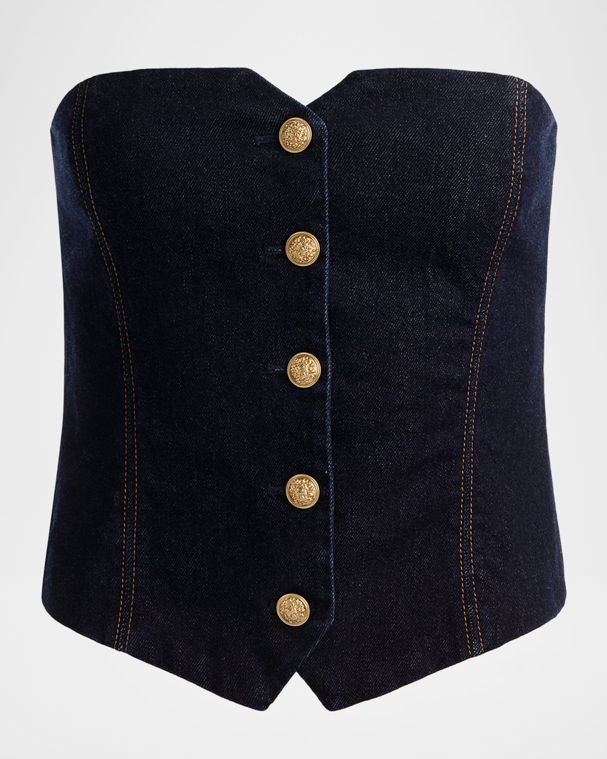 Kelcey Denim Strapless Top