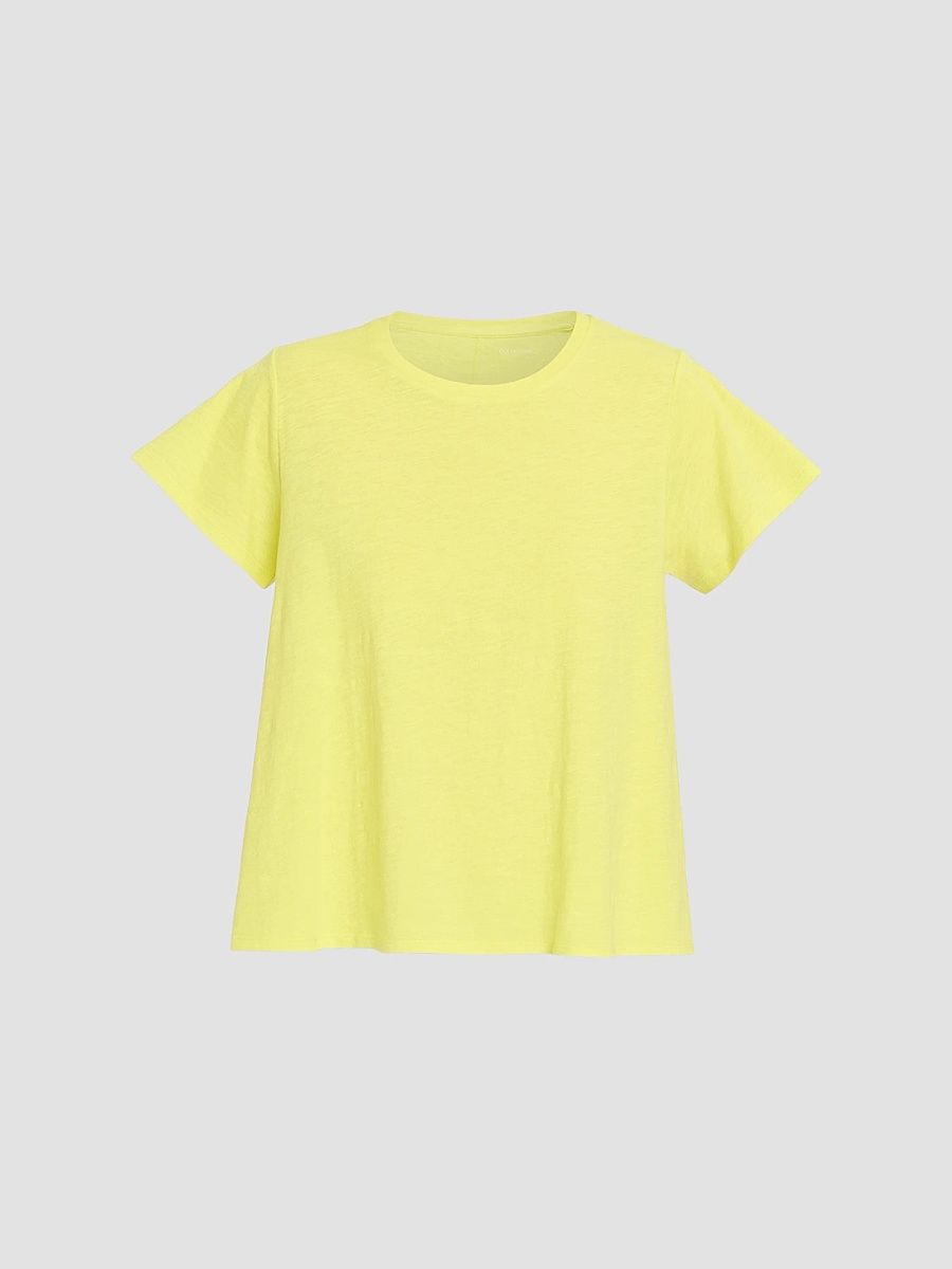 Women's Slubby Jersey Cotton T-Shirt - Yellow - Size 26