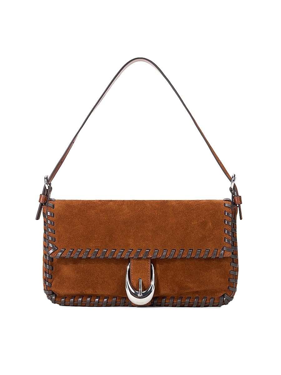 Women's Harlow Suede Shoulder Bag - Tabac And Espresso