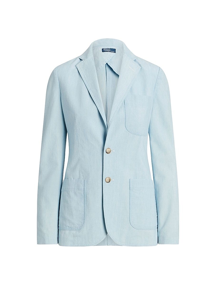 Women's Chambray Cotton Blazer - Chambray - Size 2