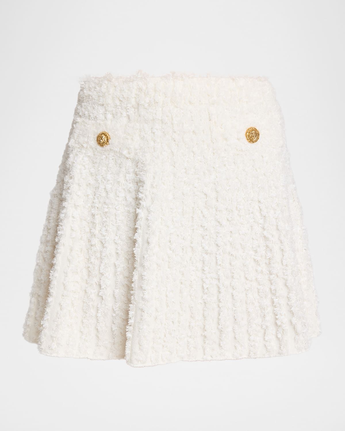 2-Pockets Fuzzy Knit Mini Skirt