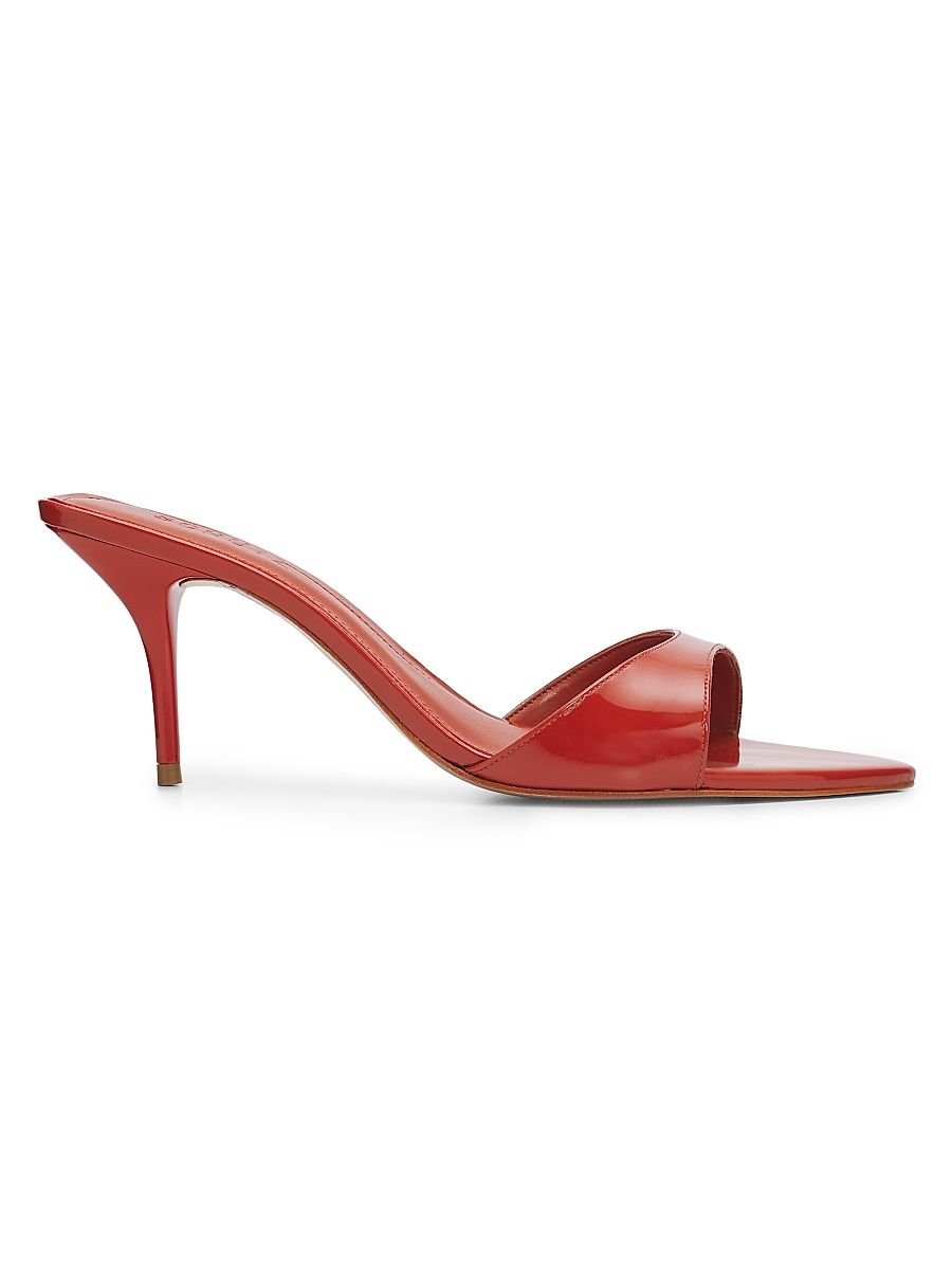 Women's Elodie 75MM Patent Leather Mules - Sunset Ochre - Size 10