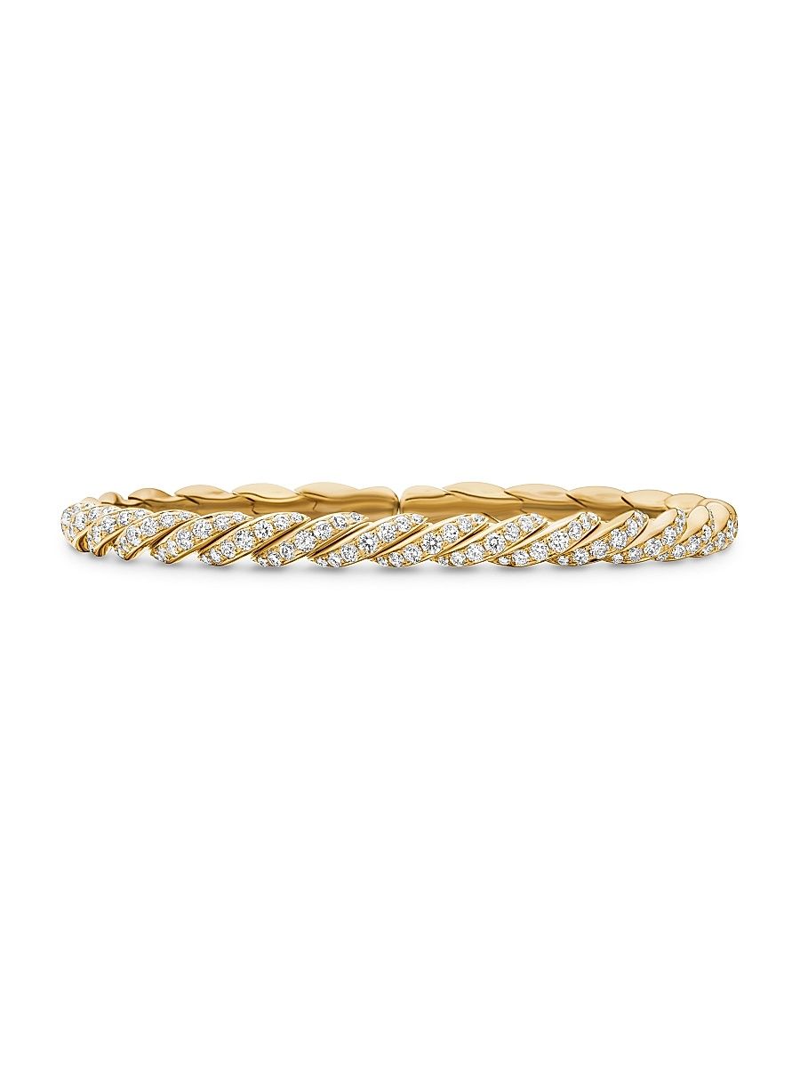 Women's Pavéflex Bracelet In 18K Yellow Gold - Gold - Size Small