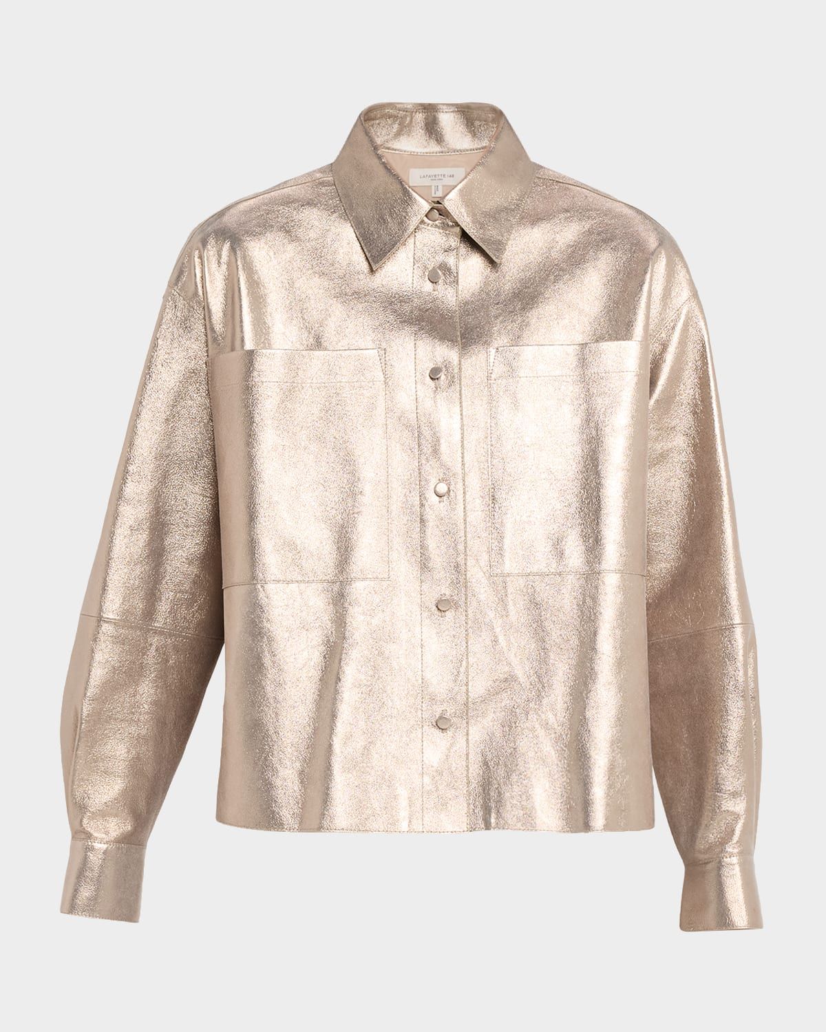 Cropped Metallic Suede Boyfriend Shirt