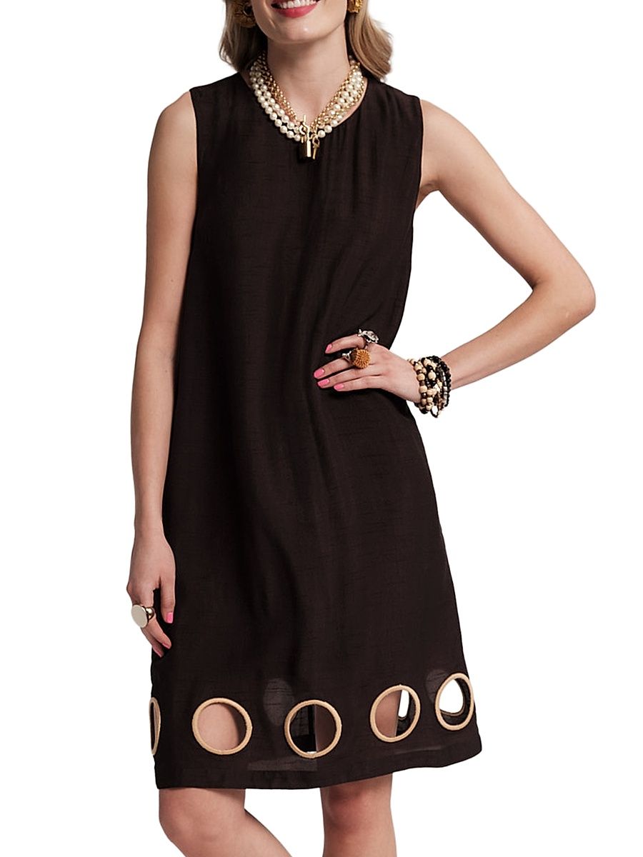 Women's Lilly Grommet Minidress - Black Taupe - Size XL