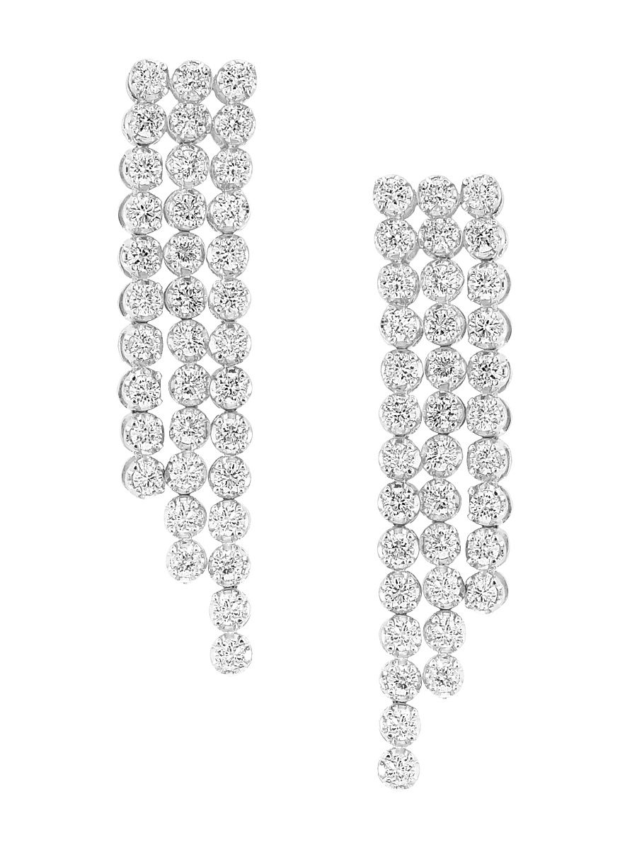 Women's 14K White Gold & 1.27 TCW Lab-Grown Diamond Drop Earrings - White Gold