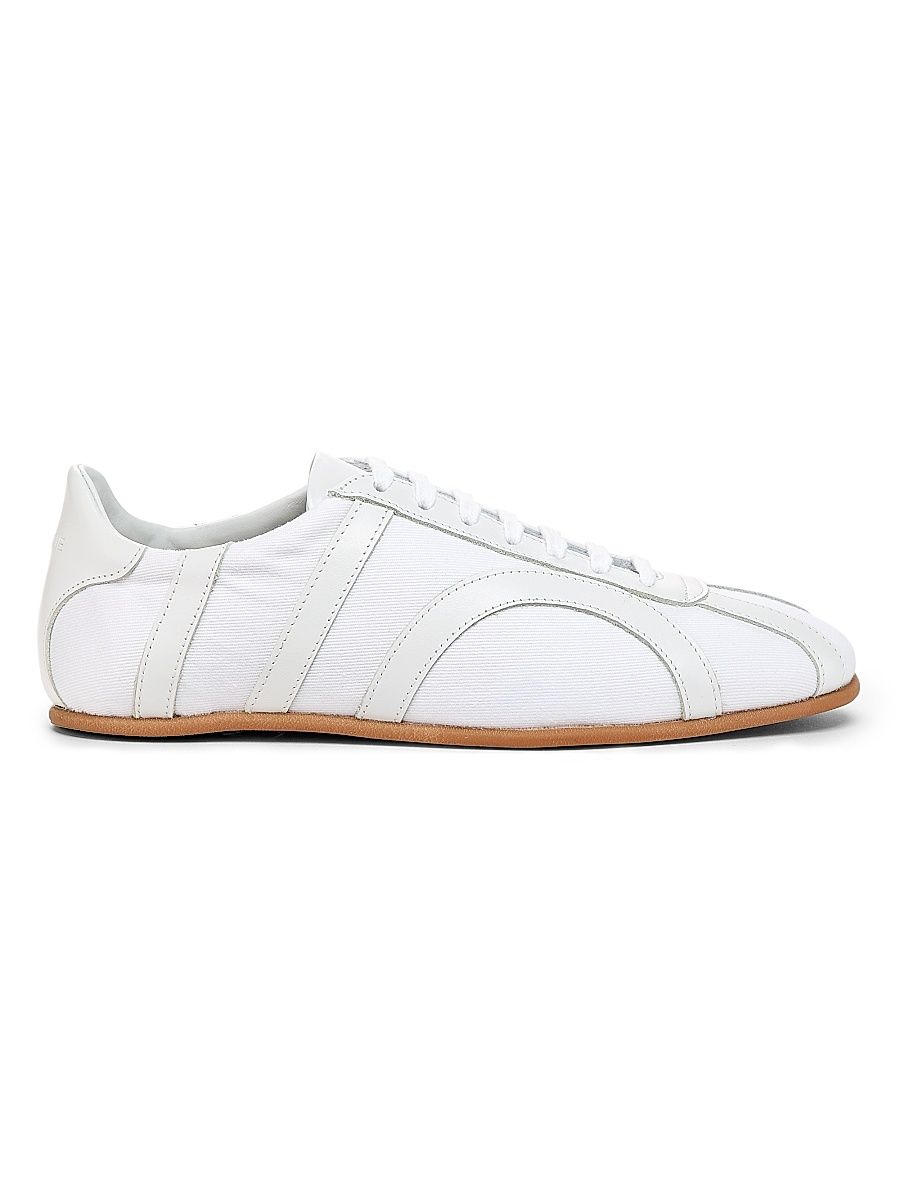Women's Canvas Square-Toe Sneakers - White - Size 9