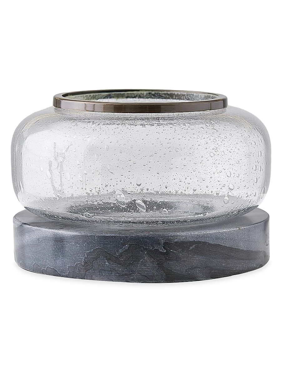 Glass & Marble Vase - Gray