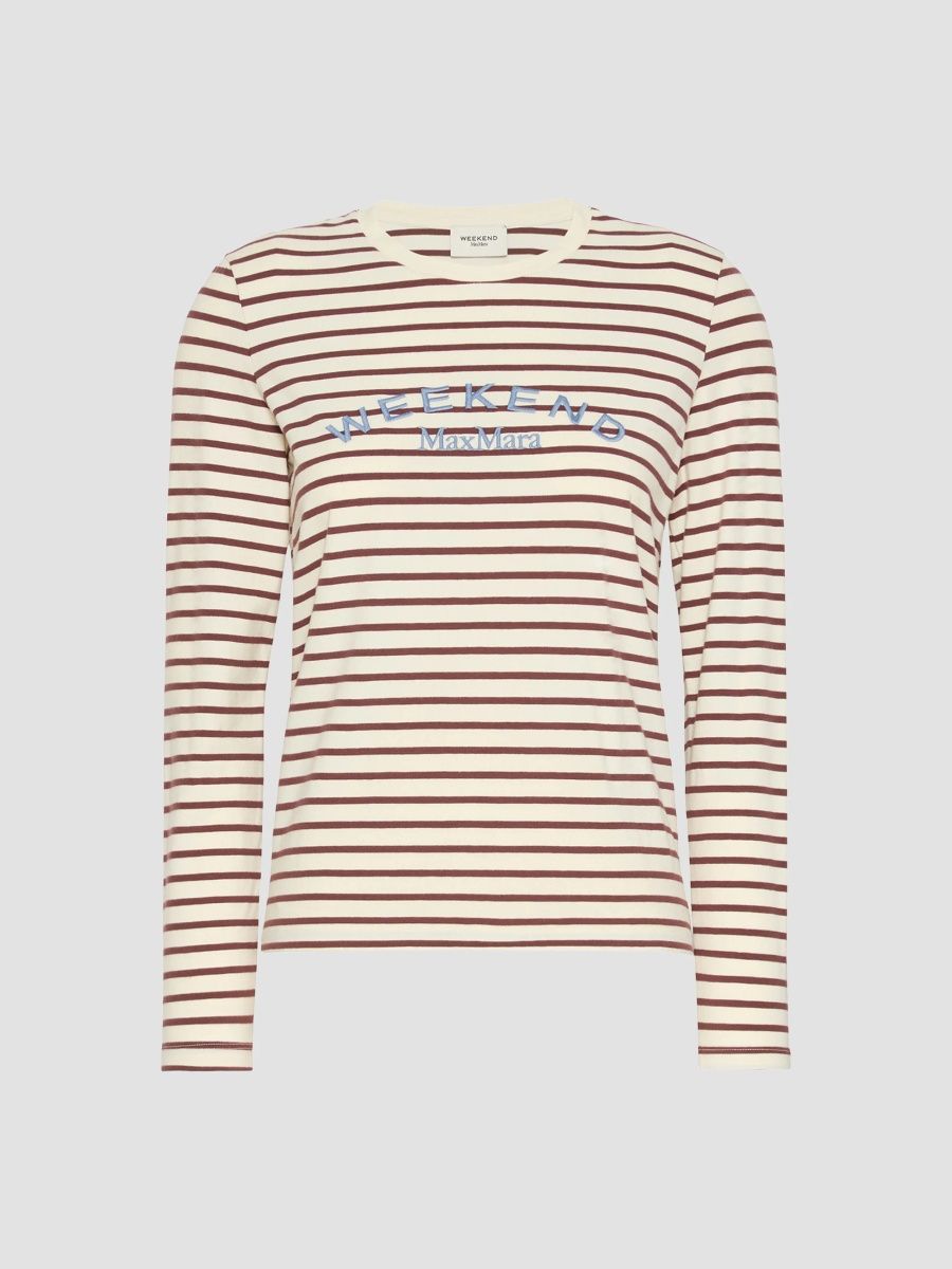 Weekend Max Mara Women's Long Sleeved Jersey T-Shirt - Bordeaux - Size XL