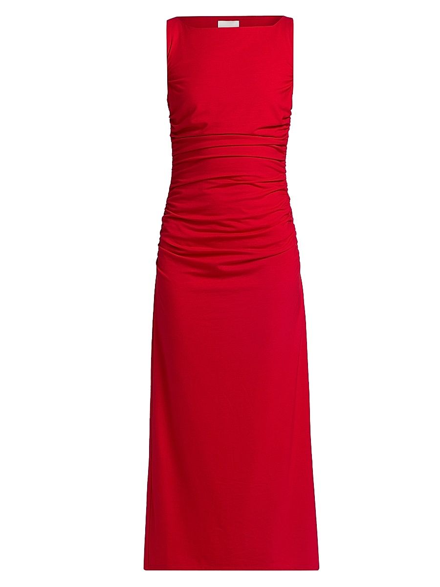 Women's Benson Gathered Knit Midi-Dress - Lipstick - Size Large